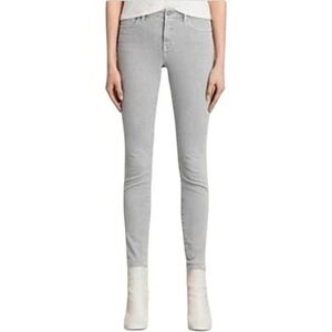 ALLSAINTS Jewel Jeans Light Grey Super Skinny Sculpting Stretch Women's 28 Edgy‎